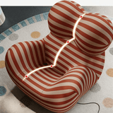 Modern Striped Lounge Chair with Ottoman for Living Room