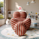 Modern Striped Lounge Chair with Ottoman for Living Room