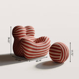 Modern Striped Lounge Chair with Ottoman for Living Room