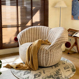Swivel Clown Accent Chair Houndstooth Upholstered Lounge Chair