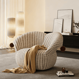 Swivel Clown Accent Chair Houndstooth Upholstered Lounge Chair
