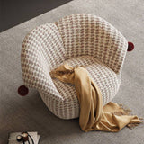 Swivel Clown Accent Chair Houndstooth Upholstered Lounge Chair