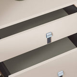 Modern 2-Drawer Nightstand with Metal Legs&Leather Handles