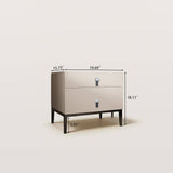 Modern 2-Drawer Nightstand with Metal Legs&Leather Handles