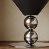 Cone-Shaped Side Table End Table with Polished Metal Base