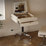 Height-Adjustable Makup Vanity Desk with Rolling Wheels
