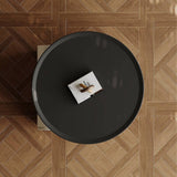 Modern Sculptural 2-Drawer Nightstand with Black Tray top