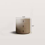 Wrapped Round 3-Drawer Nightstand with Saddle Leather