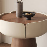 Modern Petal-Shaped Side Table Nightstand with Drawers