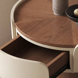 Modern Petal-Shaped Side Table Nightstand with Drawers