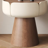 Modern Petal-Shaped Side Table Nightstand with Drawers