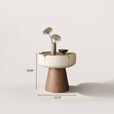 Modern Petal-Shaped Side Table Nightstand with Drawers