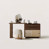 Mid-Century Modern Extendable Makeup Vanity L-Shaped Desk