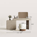 Luxury Italian Style Makeup Vanity with Rectangular Mirror