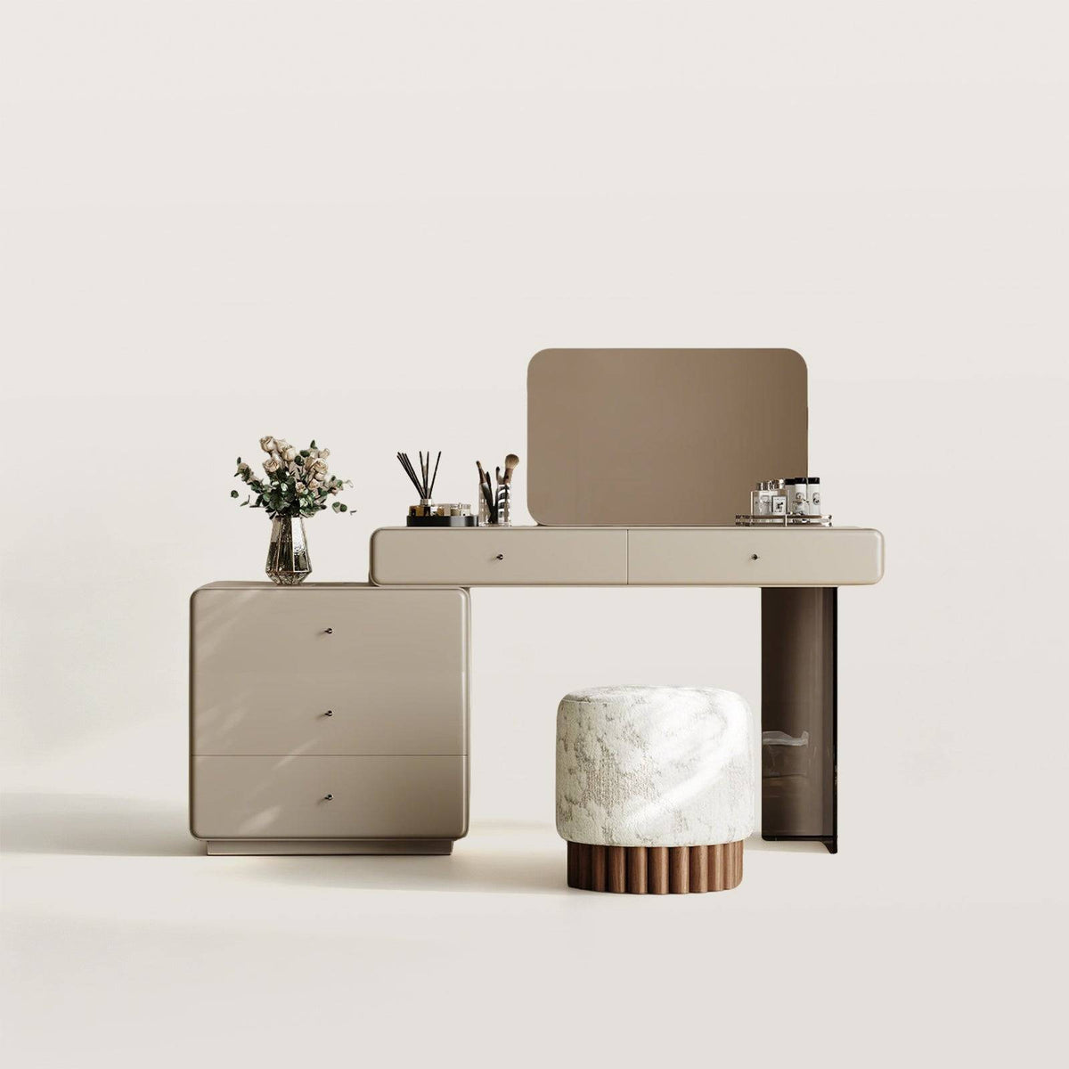 Luxury Italian Style Makeup Vanity with Rectangular Mirror
