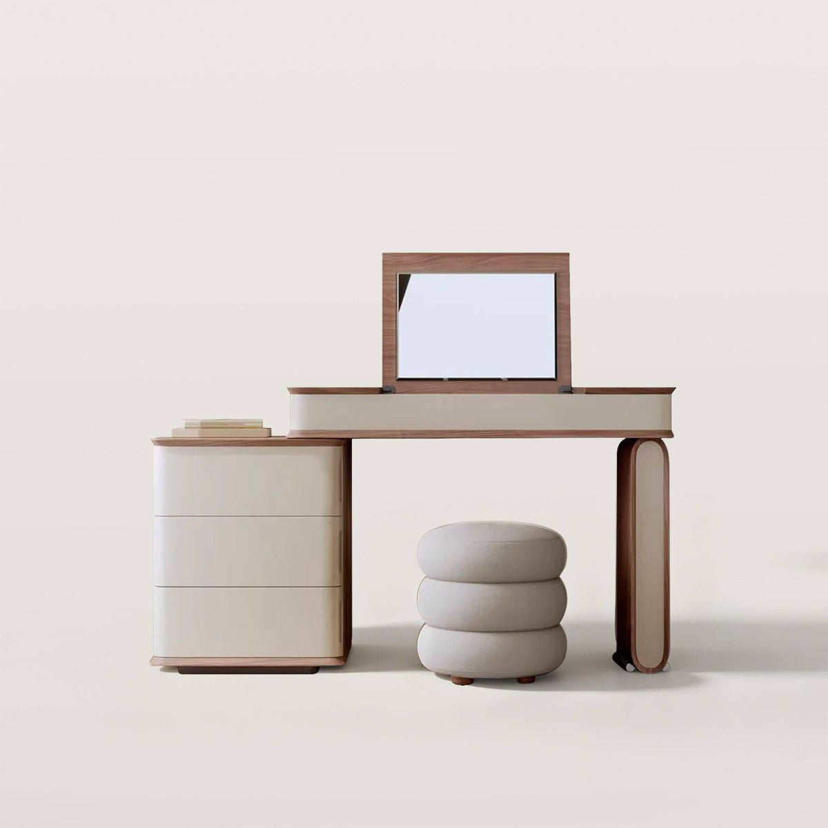 Makeup Vanity Desk with Flip-Up Mirror & Side Storage Drawers