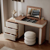 Makeup Vanity Desk with Flip-Up Mirror & Side Storage Drawers