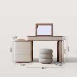 Makeup Vanity Desk with Flip-Up Mirror & Side Storage Drawers