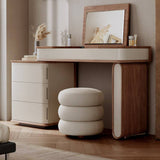Makeup Vanity Desk with Flip-Up Mirror & Side Storage Drawers