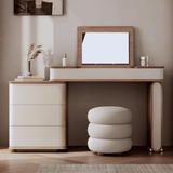Makeup Vanity Desk with Flip-Up Mirror & Side Storage Drawers
