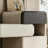 Modern Curved Makeup Vanity with Multi-Storage Cabinets