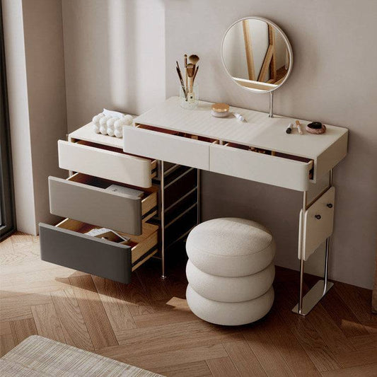 Minimalist 5-Drawer Makeup Vanity with Stainless Steel Legs