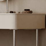Minimalist 5-Drawer Makeup Vanity with Stainless Steel Legs