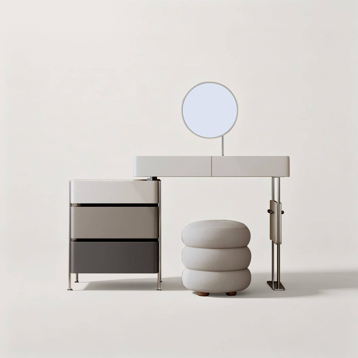 Minimalist 5-Drawer Makeup Vanity with Stainless Steel Legs