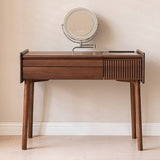 Mid-Century Modern Makeup Vanity Desk with LED Lighted Mirror