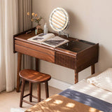 Mid-Century Modern Makeup Vanity Desk with LED Lighted Mirror