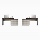 Modern Extendable Makeup Vanity Desk with Hidden Flip Mirror