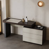 Modern Extendable Makeup Vanity Desk with Hidden Flip Mirror
