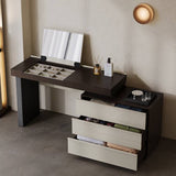 Modern Extendable Makeup Vanity Desk with Hidden Flip Mirror