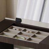 Modern Extendable Makeup Vanity Desk with Hidden Flip Mirror