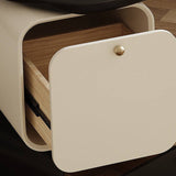 Curved Home Office Desk with Side Storage&Movable Chair
