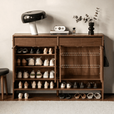 Mid-Century Entryway Shoe Storage Organizer with Large Capacity