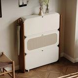3-Tier Flip-Down Freestanding Rattan Shoe Cabinet for Small Spaces