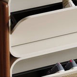 3-Tier Flip-Down Freestanding Rattan Shoe Cabinet for Small Spaces