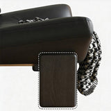 Mid-Century Ergonomic Leather Accent Chair with Wood Legs