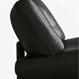 Mid-Century Ergonomic Leather Accent Chair with Wood Legs