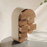 Sculptural Arched Storage Cabinet with Asymmetrical Design