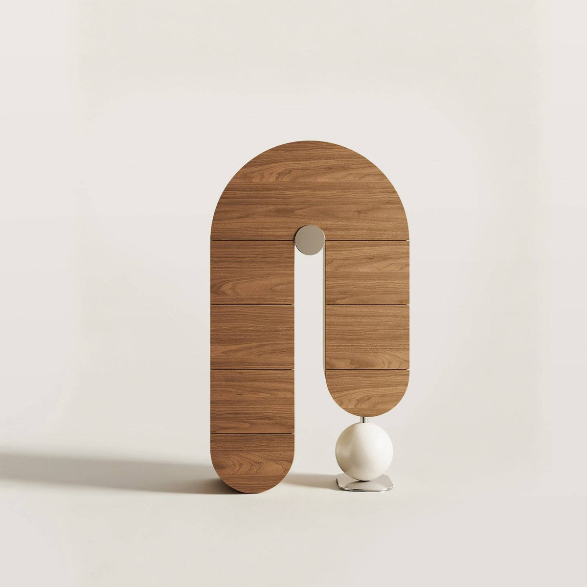 Sculptural Arched Storage Cabinet with Asymmetrical Design