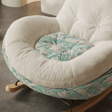 Cozy Upholstered Rocking Chair Nursery Chair with Ottoman