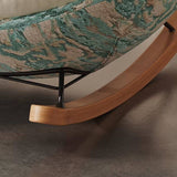 Cozy Upholstered Rocking Chair Nursery Chair with Ottoman