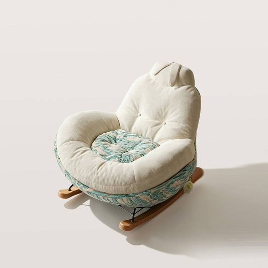 Cozy Upholstered Rocking Chair Nursery Chair with Ottoman