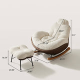 Cozy Upholstered Rocking Chair Nursery Chair with Ottoman