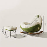 Cozy Upholstered Rocking Chair Nursery Chair with Ottoman