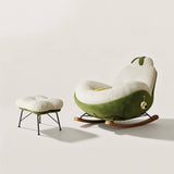 Cozy Upholstered Rocking Chair Nursery Chair with Ottoman