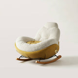 Cozy Upholstered Rocking Chair Nursery Chair with Ottoman