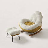 Cozy Upholstered Rocking Chair Nursery Chair with Ottoman